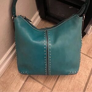 Michael Kors Teal Leather Studded Women's Bag